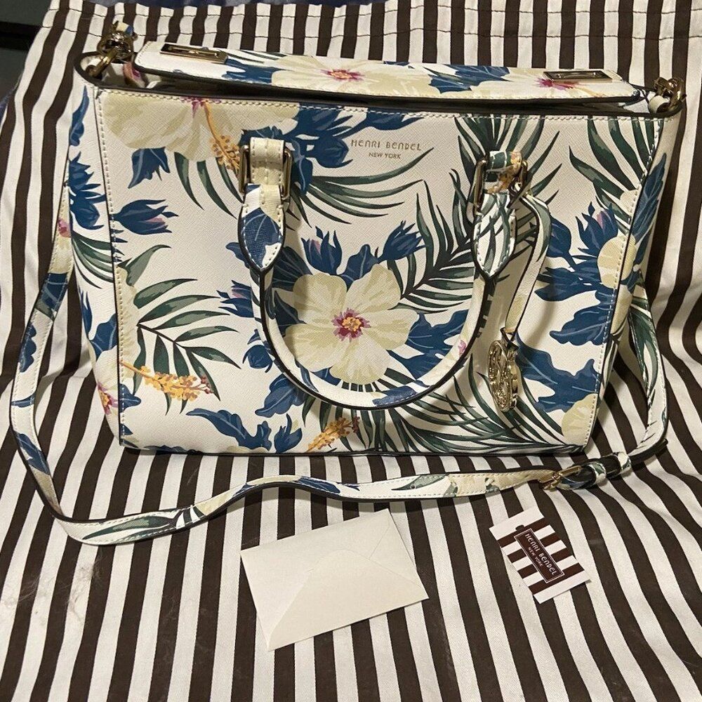 Rare Vintage Henri Bendel Tropical Floral Tote Bag - Picture 6 of 11